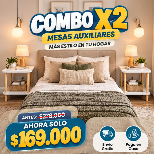 ⏳ Oferta Especial Mesas Auxiliares | Elige 1 o Aprovecha el Combo x2