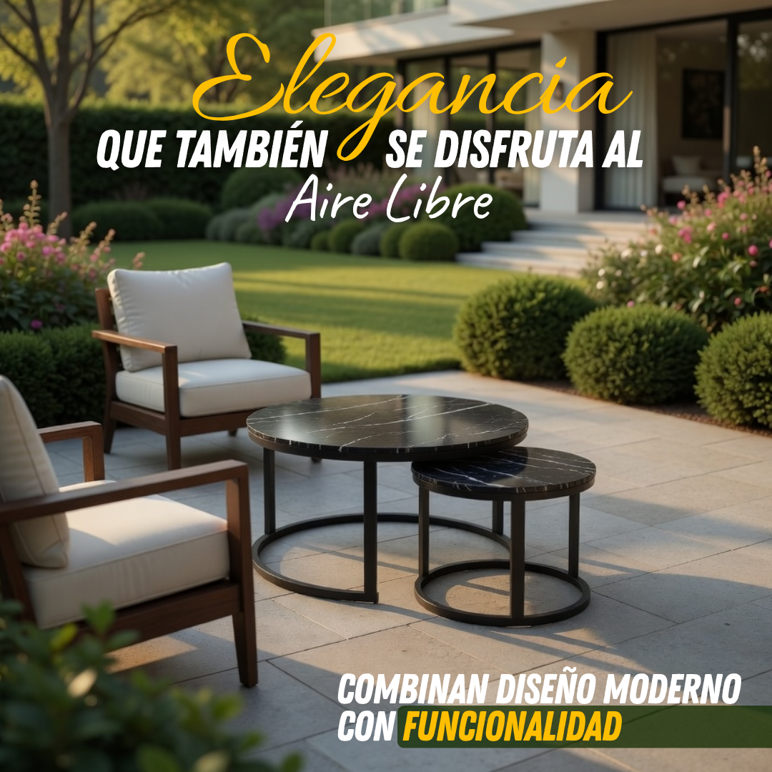 Estilo Mármol Prestige Collection x2 (Mesa Grande + Mesa Mediana) TT