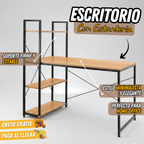 Escritorio con Estanterías de Madera