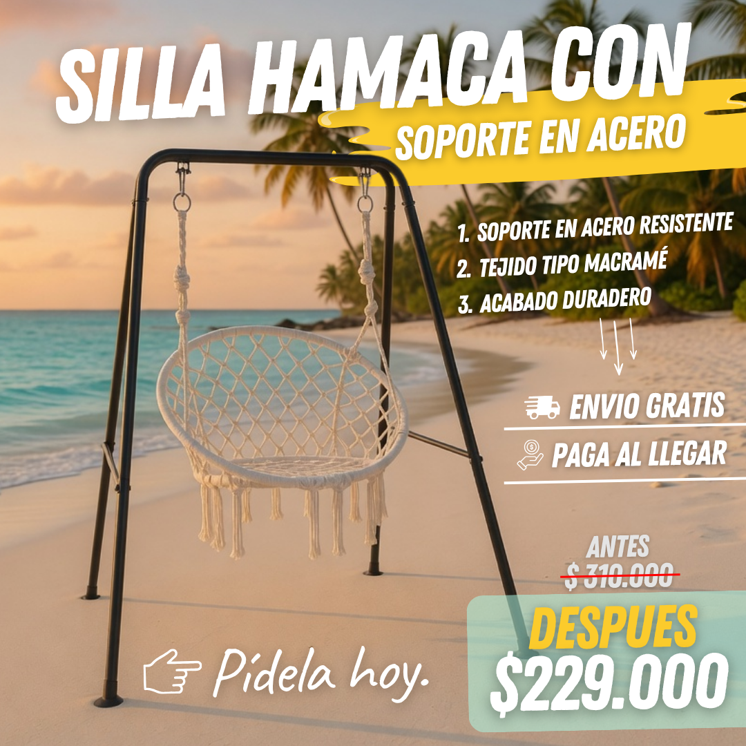 Silla Hamaca Tipo Columpio con Soporte