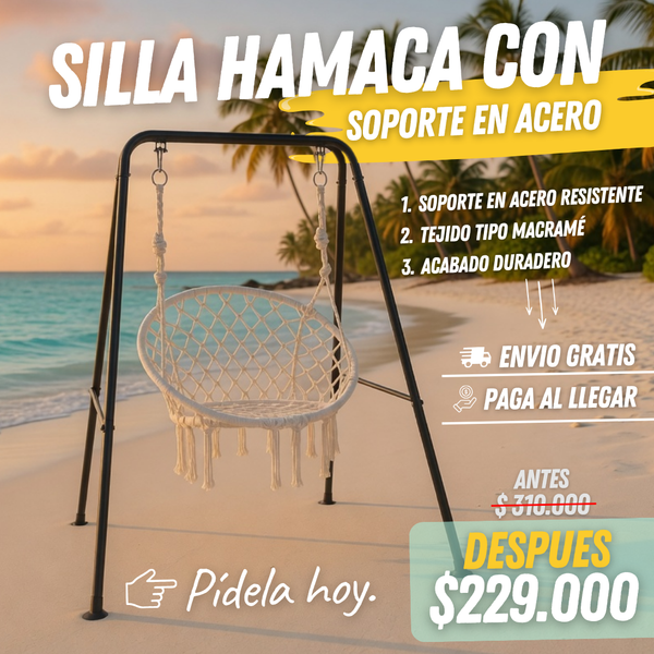 Silla Hamaca Tipo Columpio con Soporte
