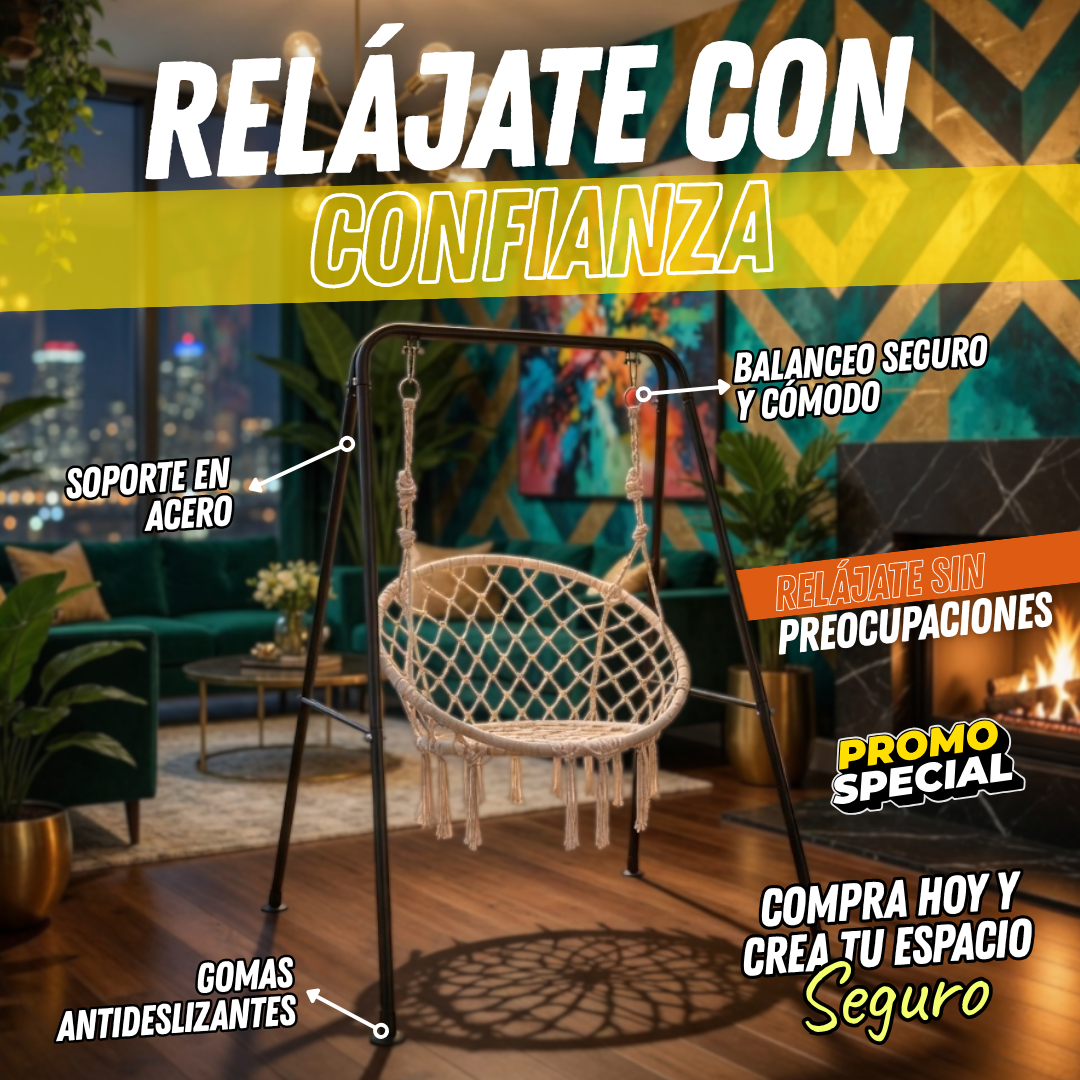 Silla Hamaca Tipo Columpio con Soporte TT