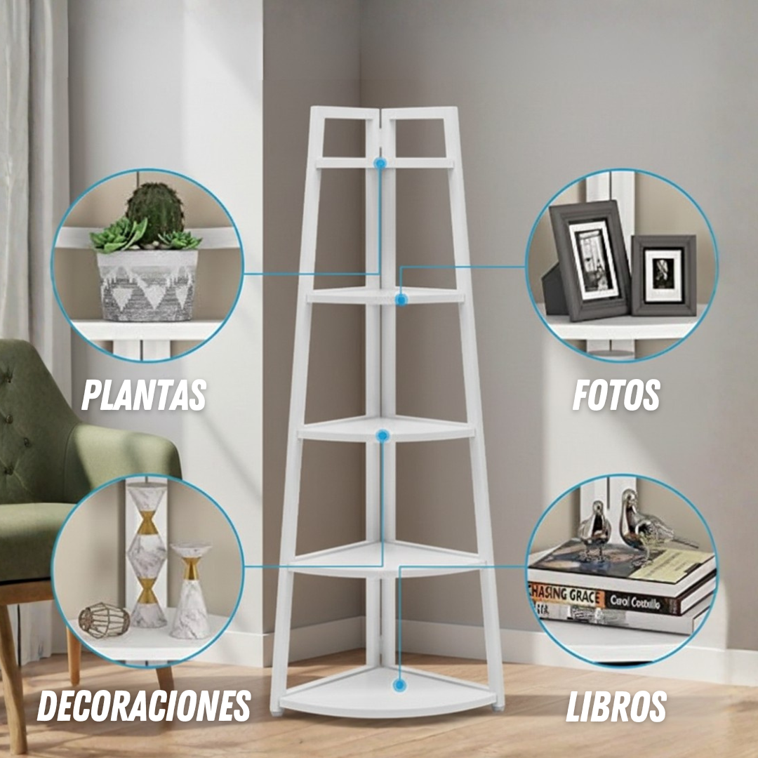 Estantería Esquinera Multiuso de 5 Niveles
