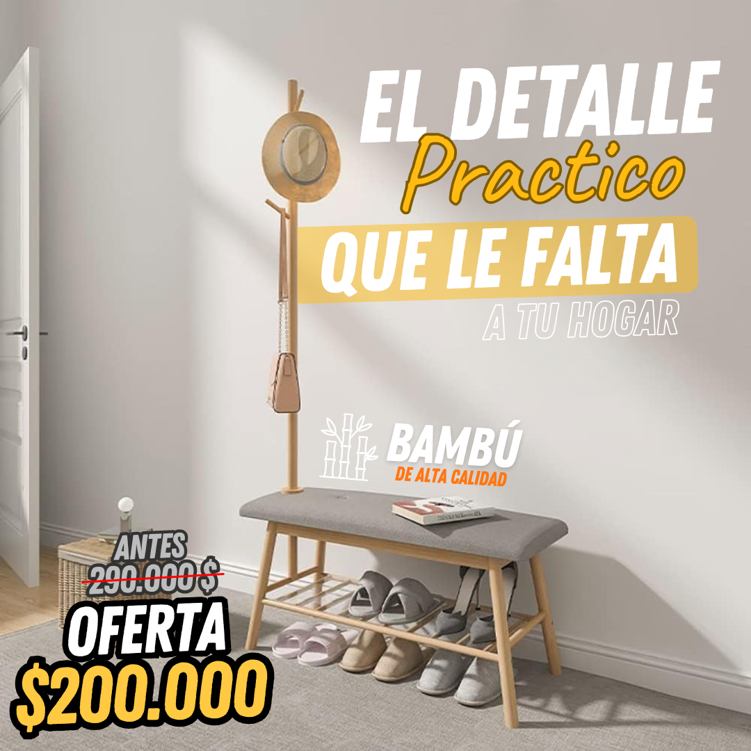 Banca Zapatero con Perchero para Recibidor