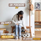 Banca Zapatero con Perchero para Recibidor