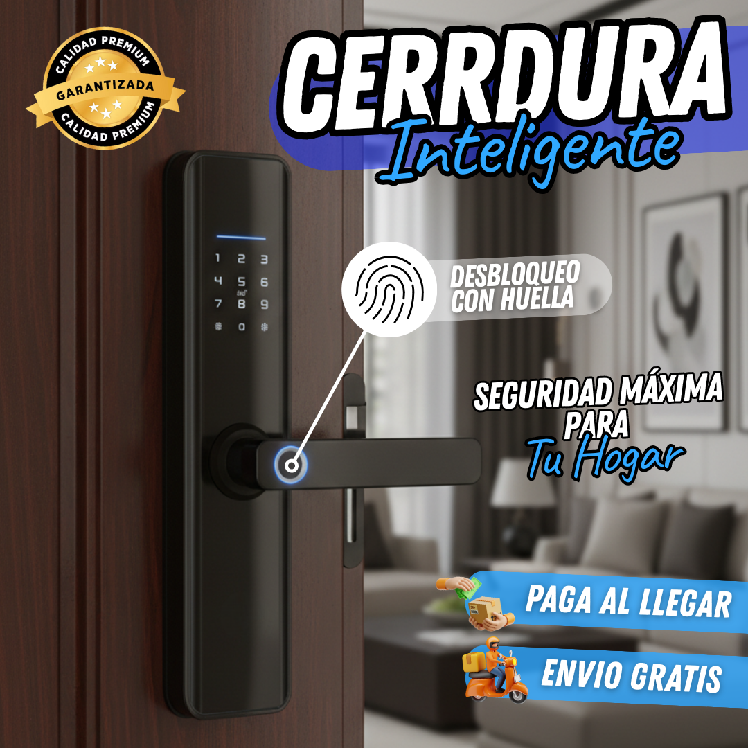 Cerradura Inteligente Con huella, pin, wifi, llave y tarjeta