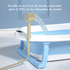 Bañera Plegable con Soporte Alto, Cojín Acolchado y termómetro