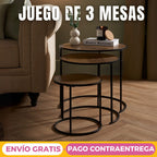 Juego de 3 Mesas de Centro de Madera TT