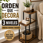 ⭐ Rack Premium 3 Niveles en Madera Fina – Organiza y Decora con Estilo