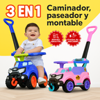 Carrito Infantil 3 En 1: Caminador, Paseador y montable