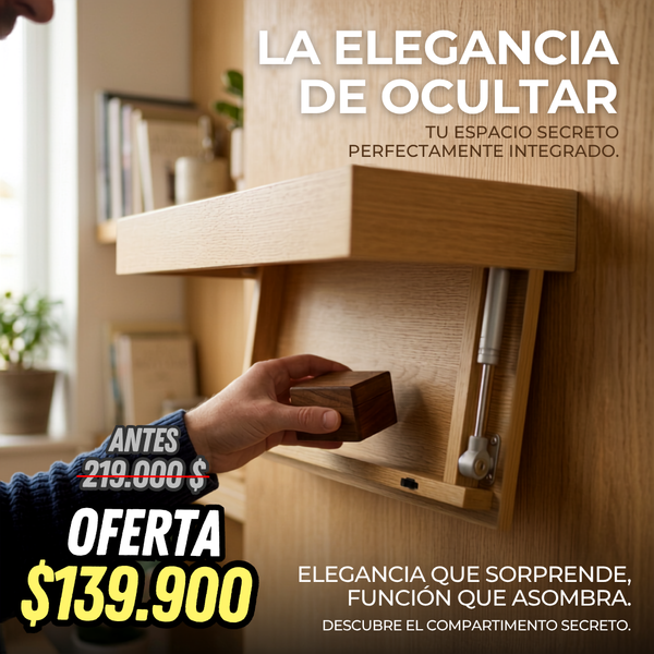 Repisa Café Decorativa de Madera Con Cajón Oculto (20x40x5.5)
