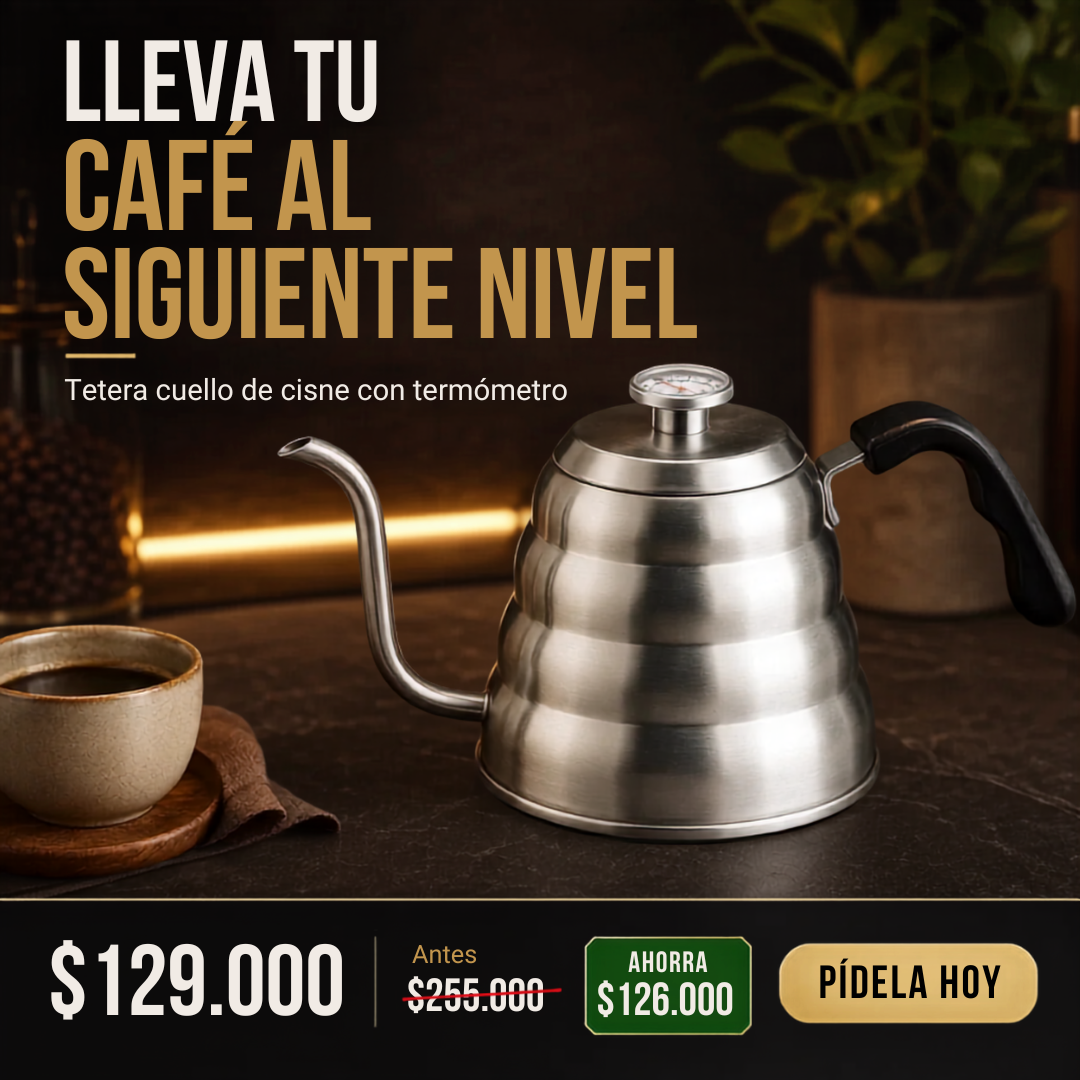 Tetera Cuello de Cisne 1.2L con Termómetro