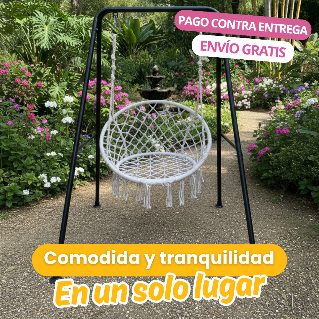 Silla Hamaca Tipo Columpio con Soporte