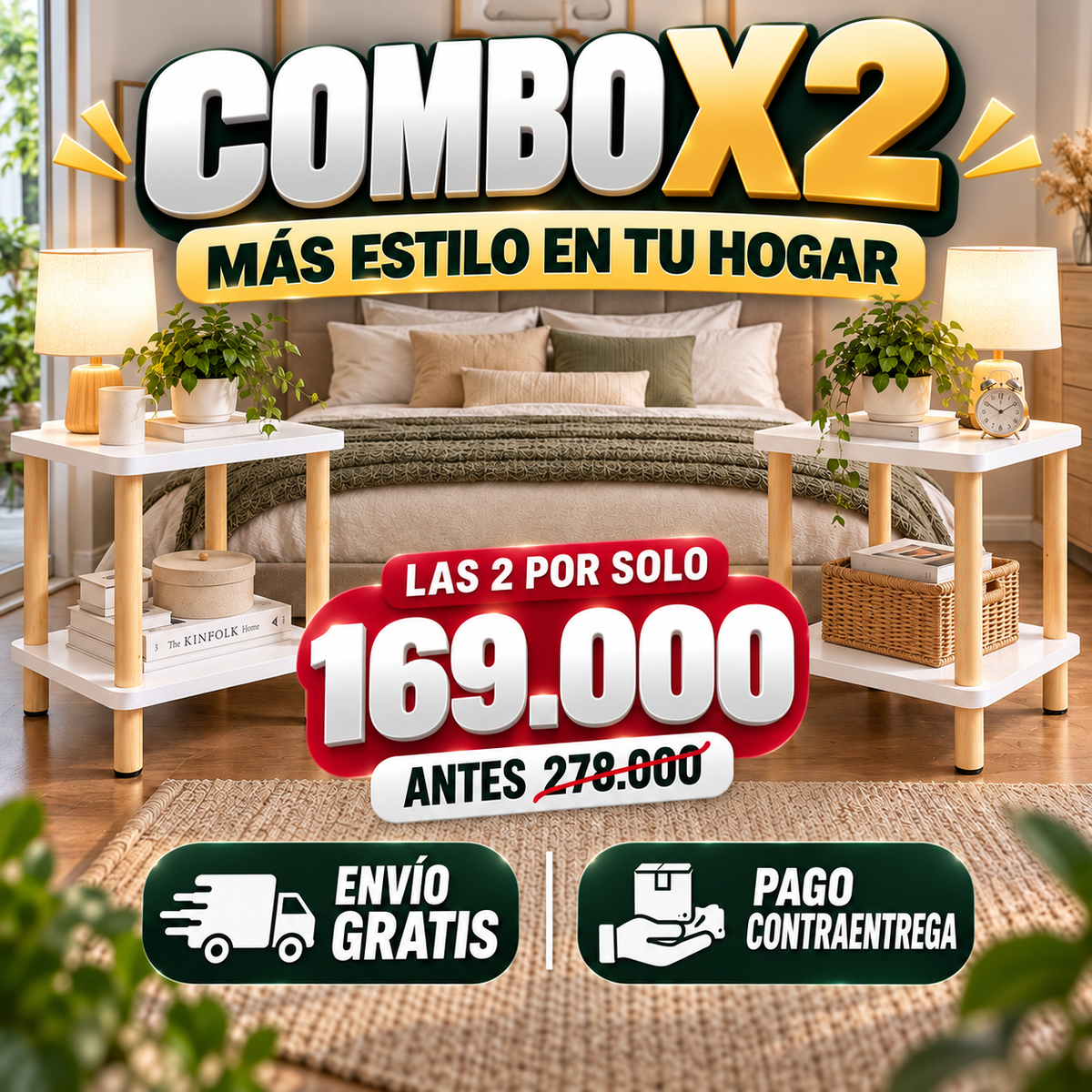 ⏳ Oferta Especial Mesas Auxiliares | Elige 1 o Aprovecha el Combo x2