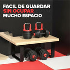 Pesas Mancuerna 20kg Set Convertible A Barra (Incluye agarre pesa Rusa Gratis)