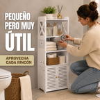 Mueble Organizador de Baño Compacto con Puertas y Estantes