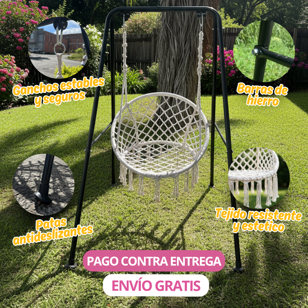 Silla Hamaca Tipo Columpio con Soporte TT
