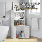 Mueble Organizador de Baño Compacto con Puertas y Estantes