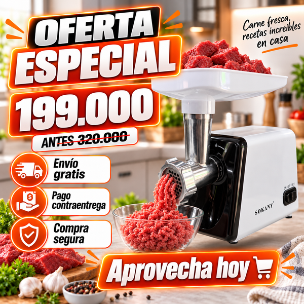 Moledora Eléctrica de Carne Profesional 2800W