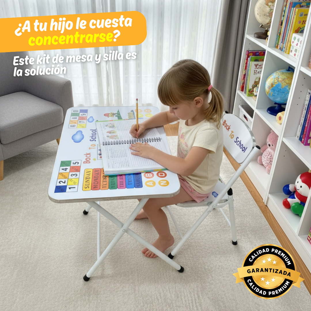 Combo Escritorio Plegable + Silla Infantil PREMIUM UNISEX