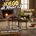 Juego de 3 Mesas de Centro de Madera TT