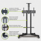 Carrito de TV móvil LED para TV de 32-75 pulgadas.