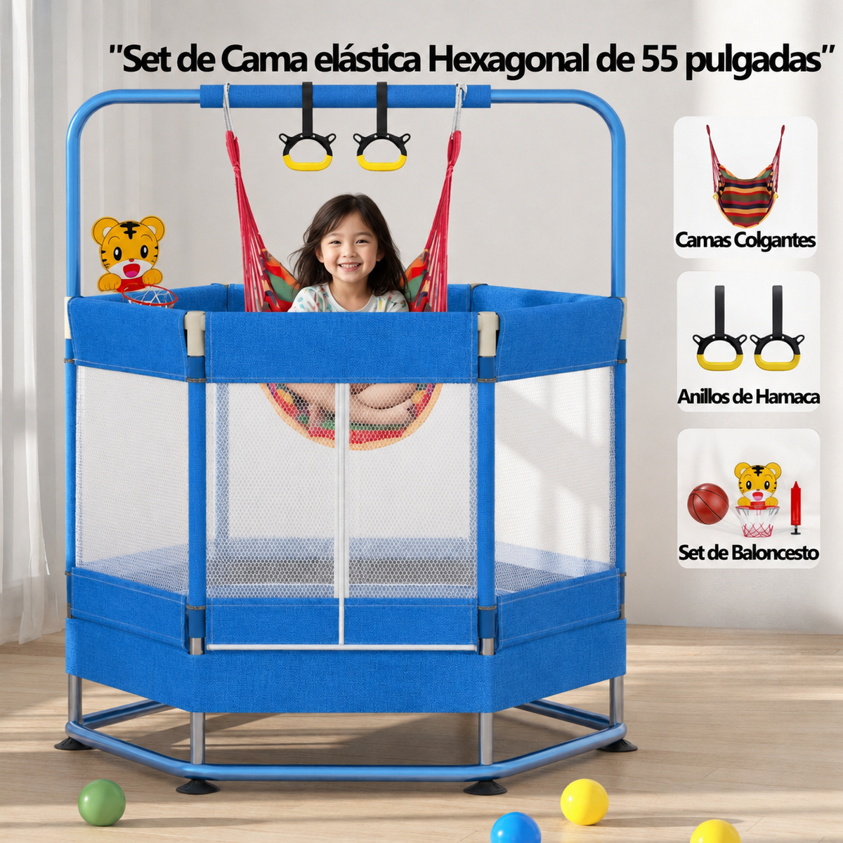 🧒🎪 Trampolín Infantil 5 en 1 – ¡Mucho Más que un Trampolín!