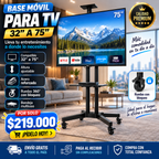 Carrito de TV móvil LED para TV de 32-75 pulgadas.
