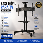 Carrito de TV móvil LED para TV de 32-75 pulgadas.