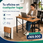 Escritorio Móvil Plegable Madera & Metal PREMIUM