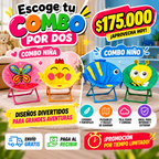 Combo x2 Sillas Plegables Infantiles con Diseños Animales