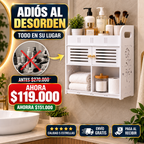 Gabinete Organizador Premium para Baño Con Repisas y Compartimento Cerrado