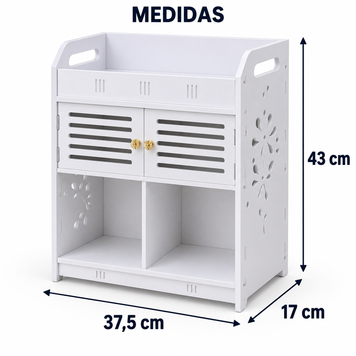 Gabinete Organizador Premium para Baño Con Repisas y Compartimento Cerrado