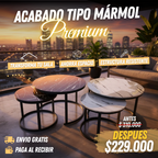 Estilo Mármol Prestige Collection x2 (Mesa Grande + Mesa Mediana) TT