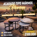 Mesas de Centro Mármol Premium 2x1 (Grande + Mediana)
