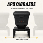 Cajonera apoyabrazos Universal 3 en 1 para Carro con Carga USB