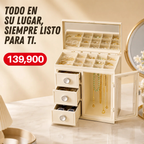 Joyero Europeo Organizador Premium con Espejo, Cajones y Compartimentos