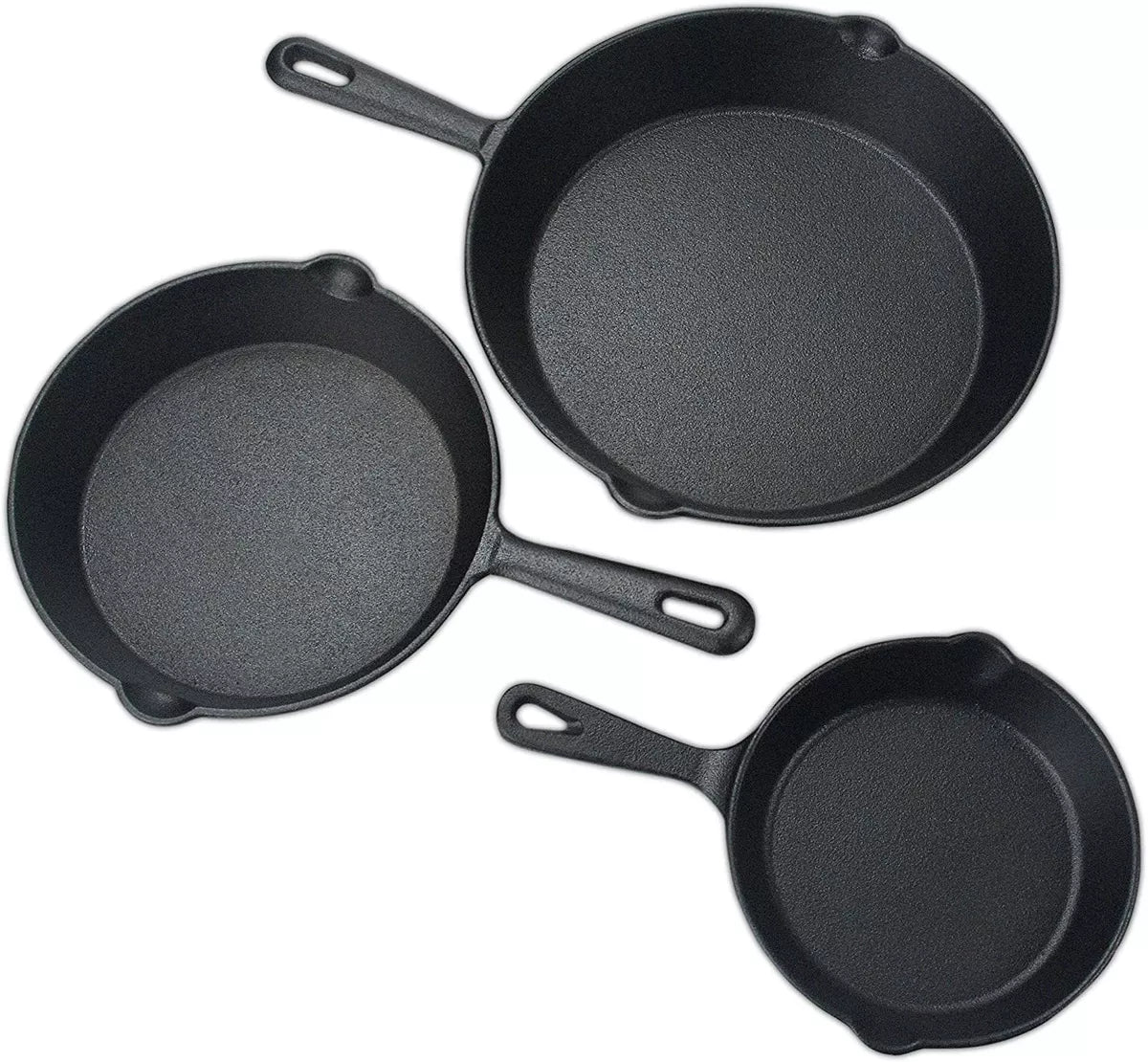 Juego De Sartenes, Hierro Fundido, (Grande, mediano y pequeño)  (TT)