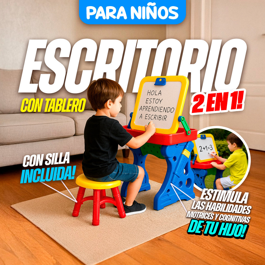 Escritorio Y Tablero 2 en 1 Con Silla