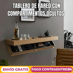 Repisa de Madera con Cajón Oculto Inteligente — Acceso por Tarjeta y Llavero de Proximidad ( 50x28x8)