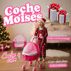 Coche Moisés con Muñeca y Cuna