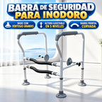 Barra de Seguridad para Inodoro Ajustable con Apoyabrazos y Bases Antideslizantes