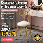 Silla Tocador Mariposa Dorada Acolchada Premium
