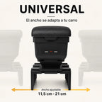 Cajonera apoyabrazos Universal 3 en 1 para Carro con Carga USB