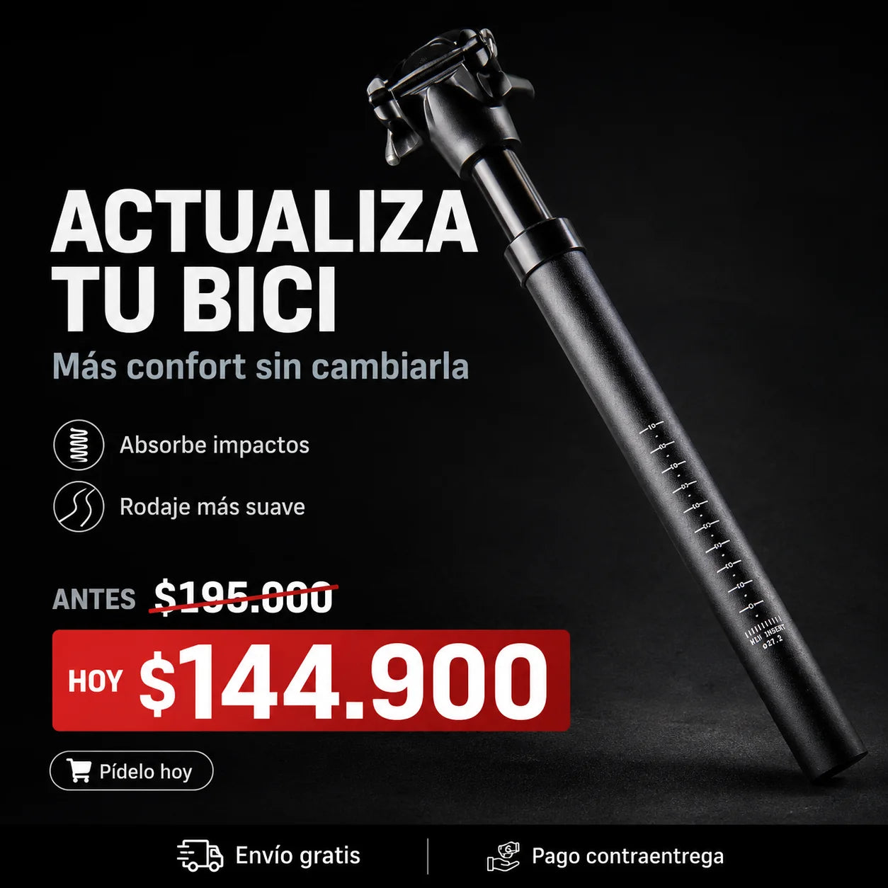 Poste de Sillín Amortiguado Premium para Bicicleta