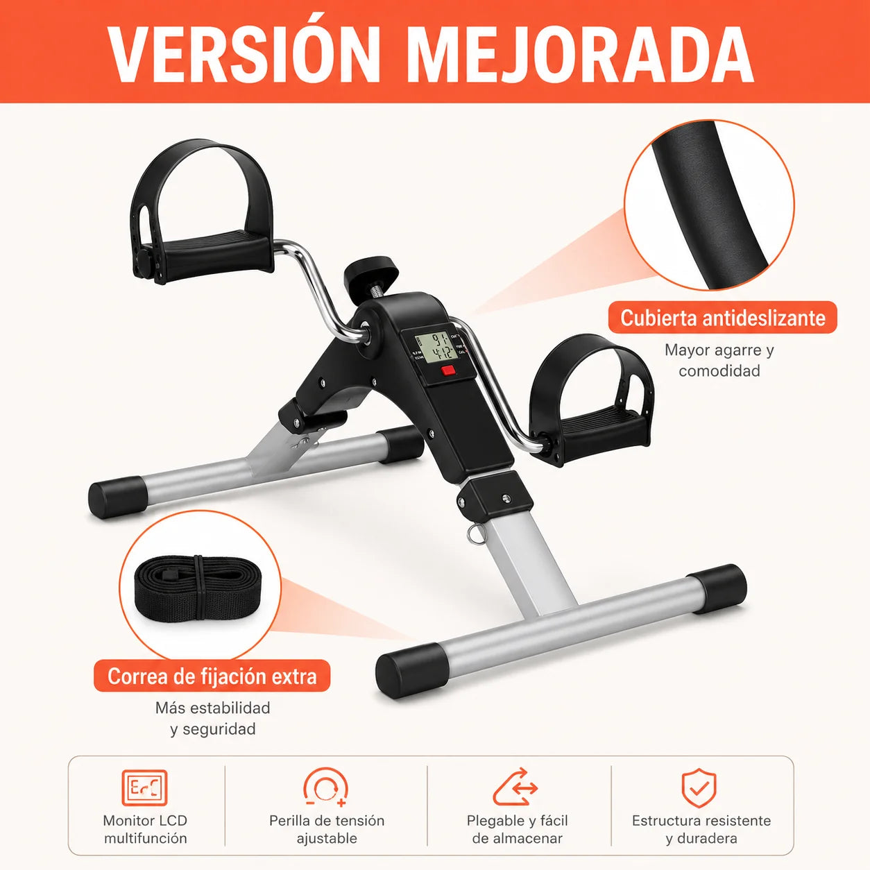 Mini Bicicleta Estática Ejercitador A Pedal Portátil Original