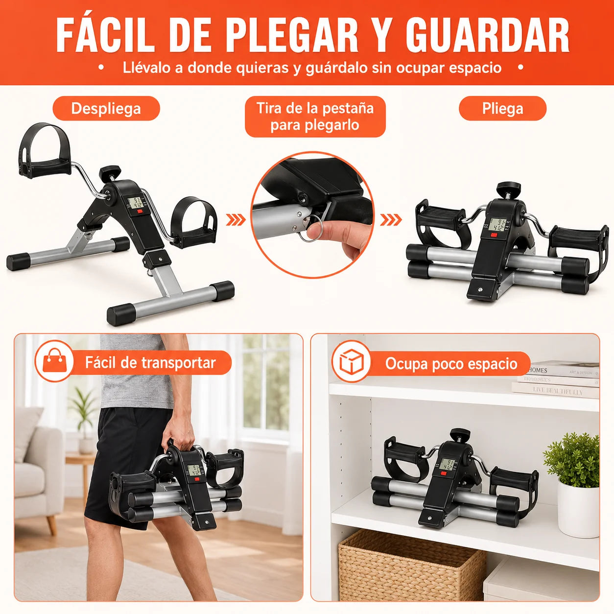 Mini Bicicleta Estática Ejercitador A Pedal Portátil Original